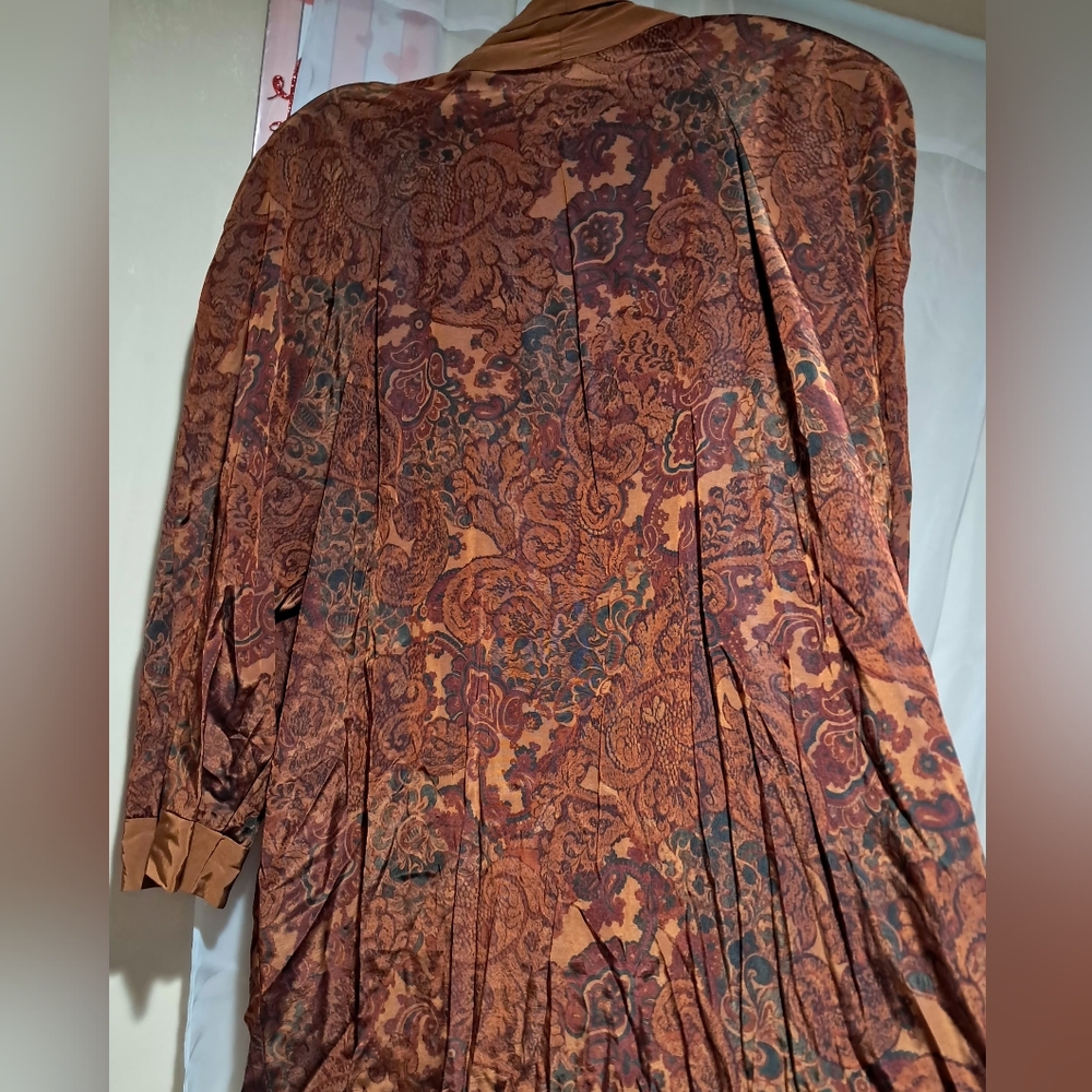 Vintage Just Me Paisley Duster Kimono Cardigan Size 18 Boho 90s Earth Tone - Picture 15 of 16